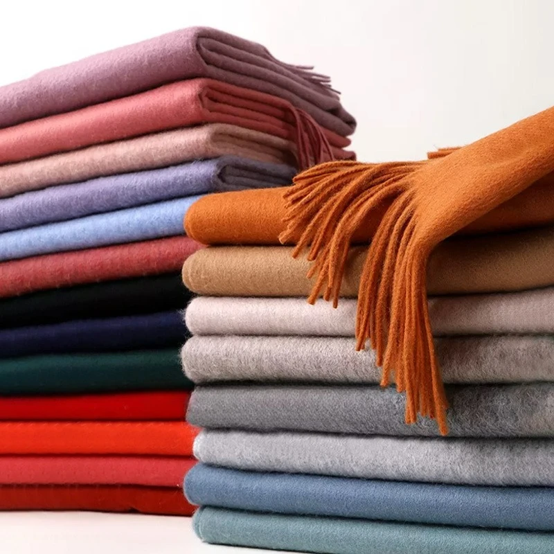 Cashmere Scarf - Klasyczny, jednolity szal z imitacji kaszmiru,