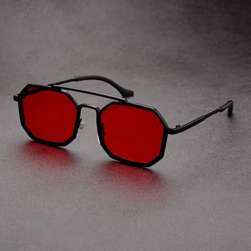 Sunglasses Uv400 - Nowe okulary z podwójną metalową ramką,