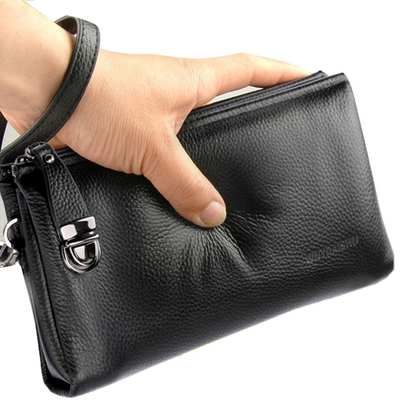 Leather Wallet Men - 2025 Torebka męska z prawdziwej skóry