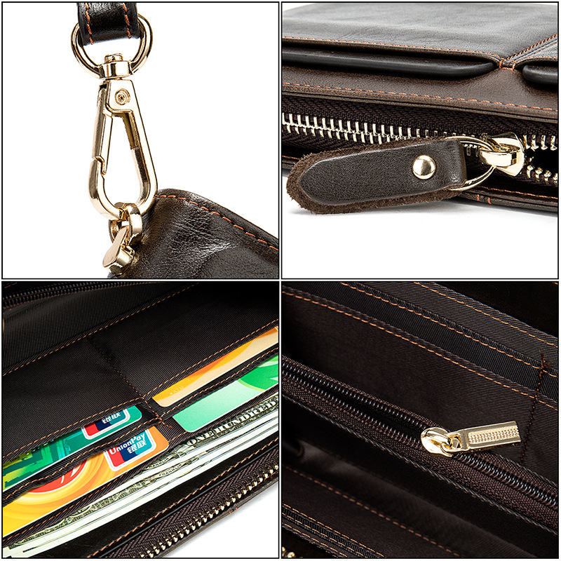Skórzany portfel z dwoma przeg – Leather Wallet Men recenzja i cena