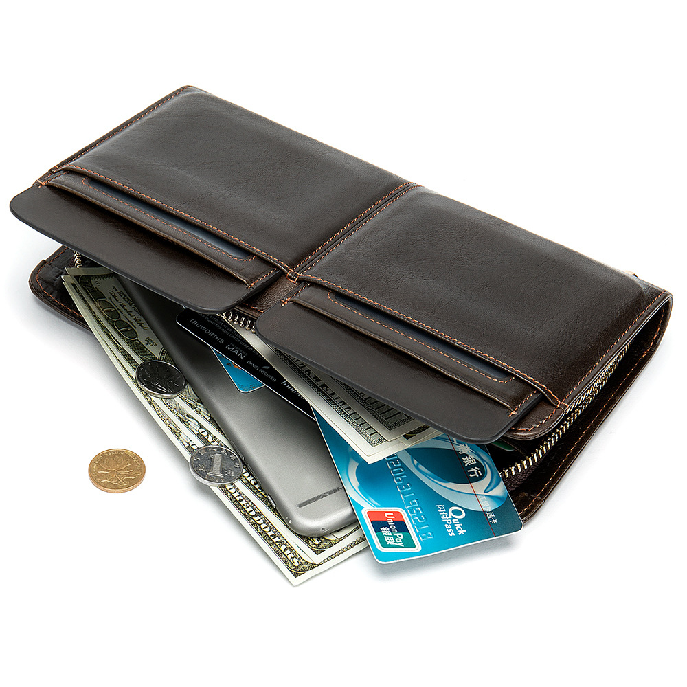Skórzany portfel z dwoma przeg – Leather Wallet Men recenzja i cena