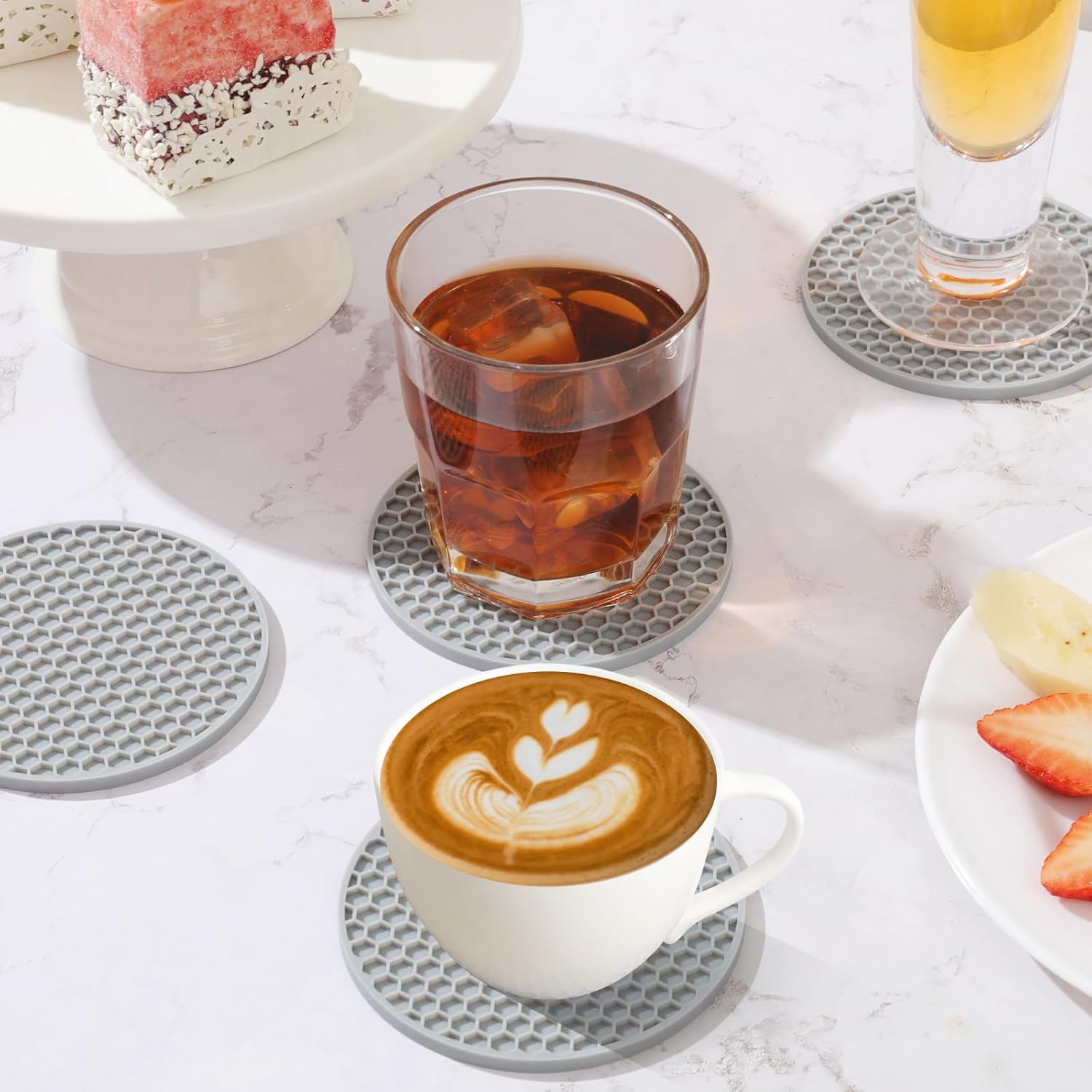 Zestaw silikonowych podstawek  – Marble Coaster Set recenzja i cena