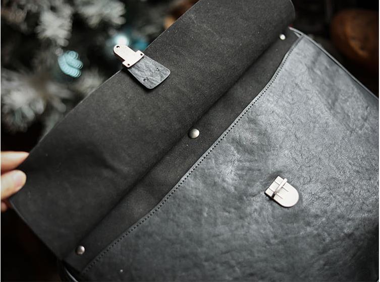 Luksusowe, czarne, męskie torb – Leather Briefcase recenzja i cena