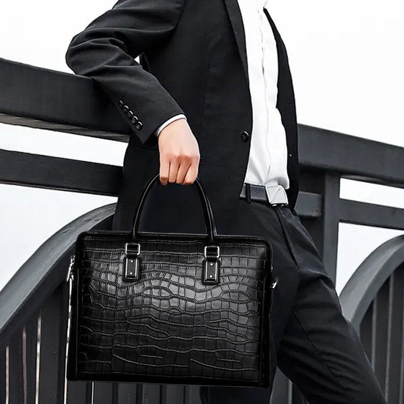 Nowa, oryginalna skórzana męsk – Leather Briefcase recenzja i cena